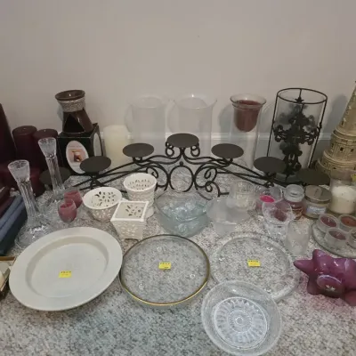 Vintage Royal Crystal Rock And Kirkland's Candle Holders Candle Lot