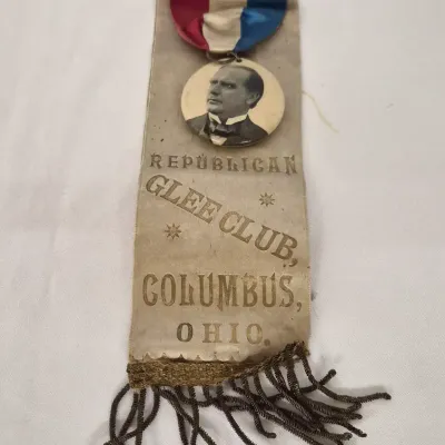 Antique 1889 McKinley Political Pin Ribbon