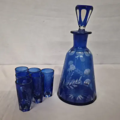 Cobalt Blue Decanter Set