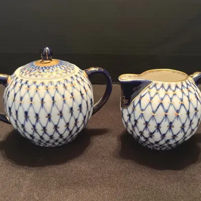 Lomonosov Imperial Creamer/Sugar Bowl