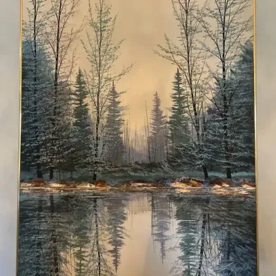 Forrest Landscape Oil Painting - Framed/Signed