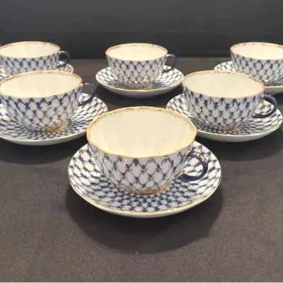Lomonosov Porcelain Teacup/Saucer Set Of 6 (12)