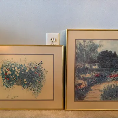 Pair Of Framed Floral Prints
