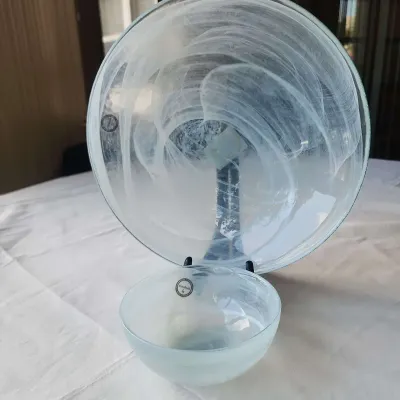 Pair Of Swirled Glass Bowls