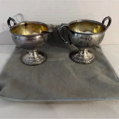 Sterling Silver Weighted Cream & Sugar Set