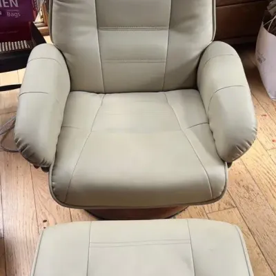 Faux Leather Chair And Ottoman (2)