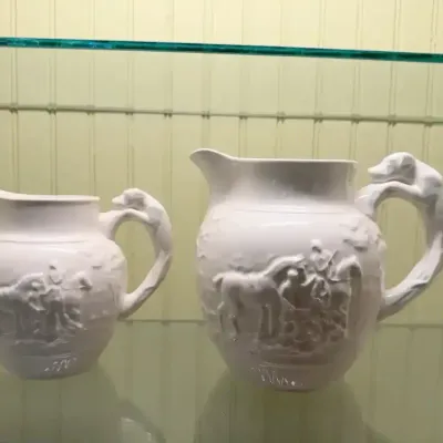 White Wedgewood Pitchers (2)