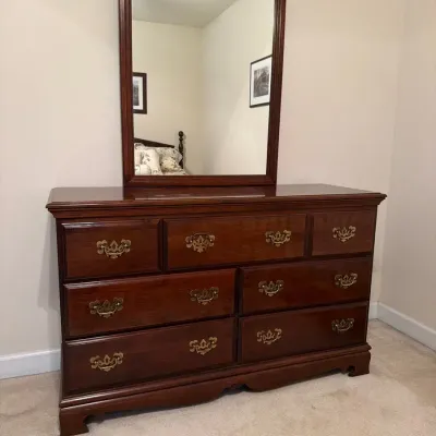 Wooden Dresser With Mirror