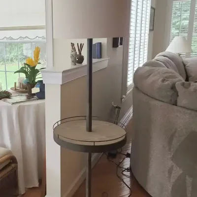 Floor Lamp With Incorporated Table
