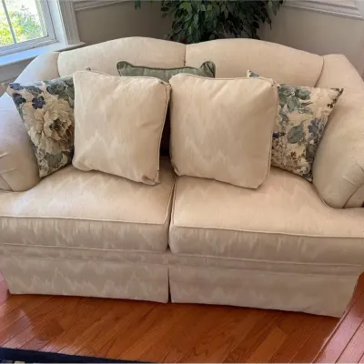 Broyhill Cream Colored Upholstered Sofa