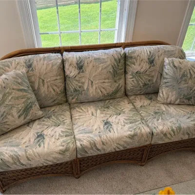Braxton Culler Bamboo & Wicker Sofa