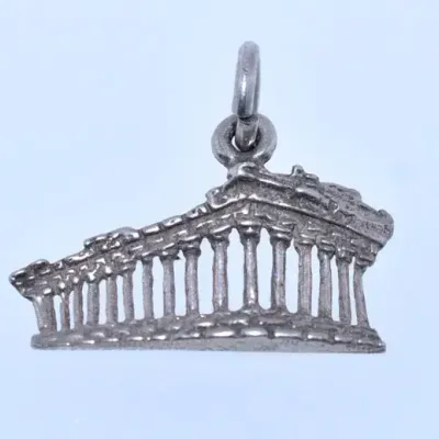 Ancient Greek Temple Sterling Silver Pendant