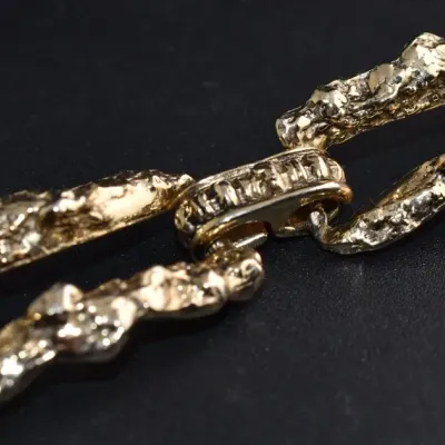 Accessocraft, Vintage Gold-Tone Nugget Panel Bracelet