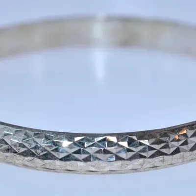 Sterling Silver Textured Bangle Bracelet 