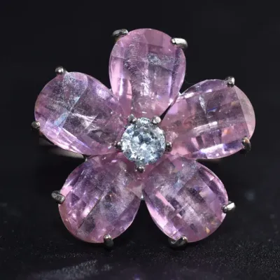 Pink Floral Statement Ring
