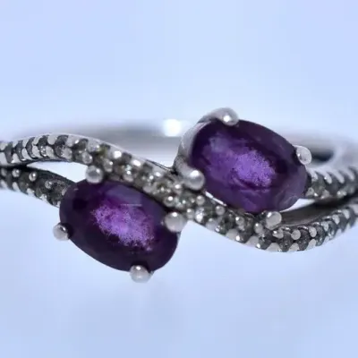 Oval Amethyst Sterling Silver Wrap Ring