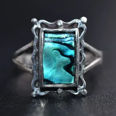 Abalone Cabochon Sterling Silver Ring
