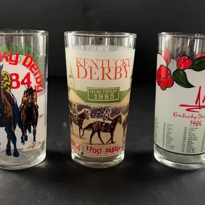 Kentucky Derby Glasses 1984, 85, 86