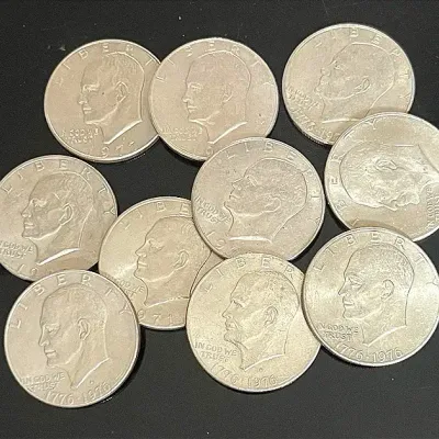 Eisenhower Dollars (10) with 5 Bicentennial 