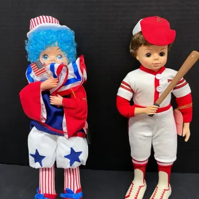 Brinn’s Collectible Edition Dolls, Clown And Baseball Player