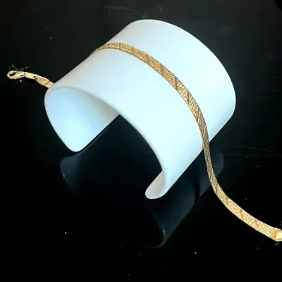 14K Yellow Gold Herringbone Bracelet 
