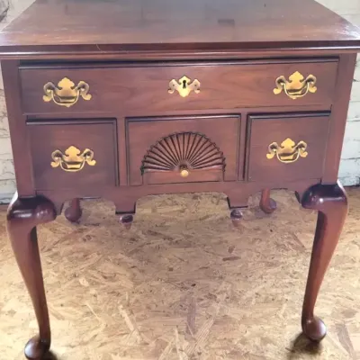 Virginia  Galleries Henkel-Harris Cherry Queen Anne Style Chest And Side Table