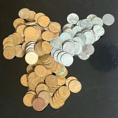 150 Wheat Pennies with 50 WWII Steel Pennies