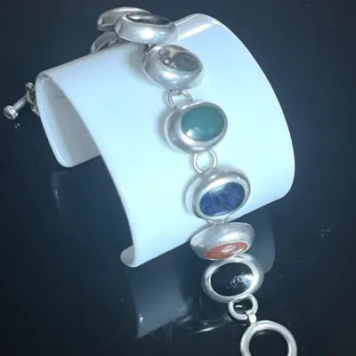 Sterling Silver .925 Gemstone Bracelet 