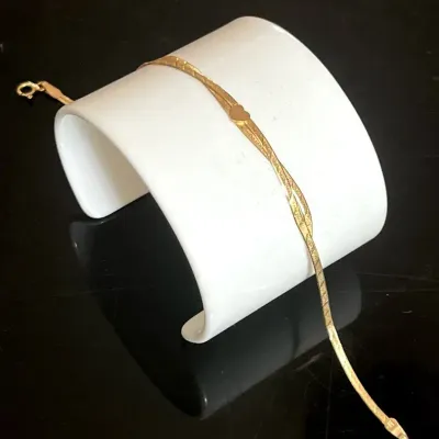 14K Yellow Gold Criss Cross Heart Bracelet 