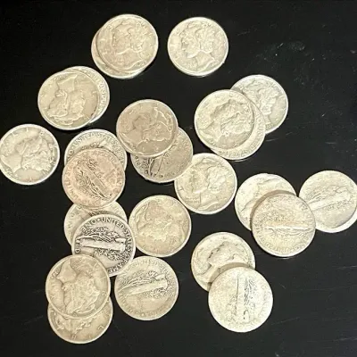 25 Mercury Silver Dimes