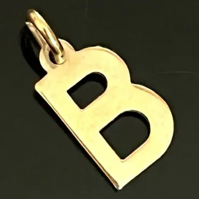 375 9K Yellow Gold “B” Charm