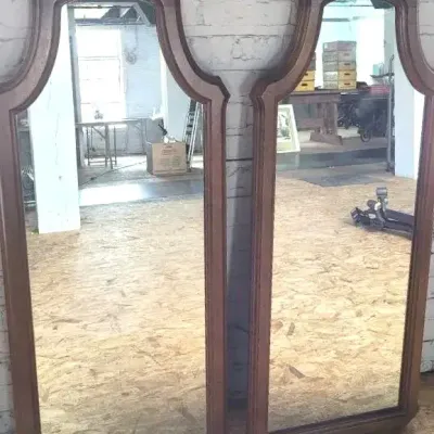 2 Vintage Mediterranean Style Carolina Corporation Fruitwood Mirrors