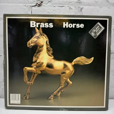 Vintage Brass Horse W/ Original Box 