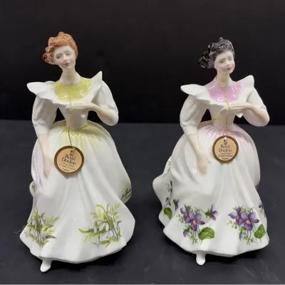 Royal Doulton “January” And “February” Figurines #1