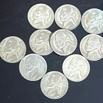 Jefferson WWII Silver Nickels (10)