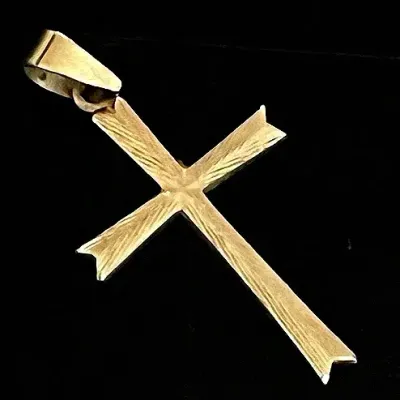 14K Yellow Gold Cross Pendant 