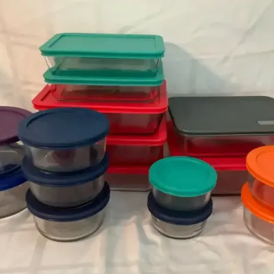 Assorted Pyrex Glass Containers