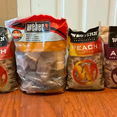 Unopened Wood Chunks And Wood Chips For Grilling And Smoking 