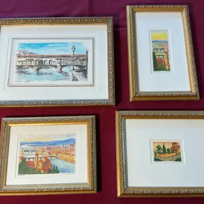 Carmine Italian Small Watercolor Art