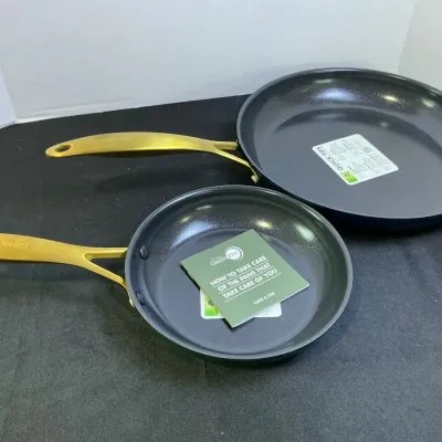 Green Pan Set Of Two new Fry Pans 
