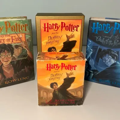 Harry Potter Books & Deathly Hallows on Disk (Two First American Editions)