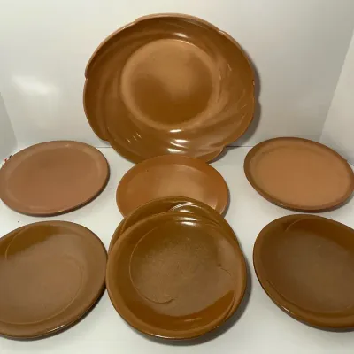 Frankoma Plainsman Serving Bowl & Small Plates 