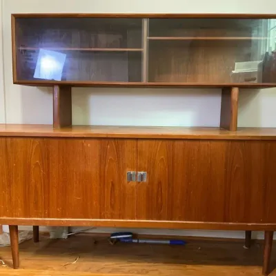 Dyrlund Danish Modern Teak Two Piece Sideboard 