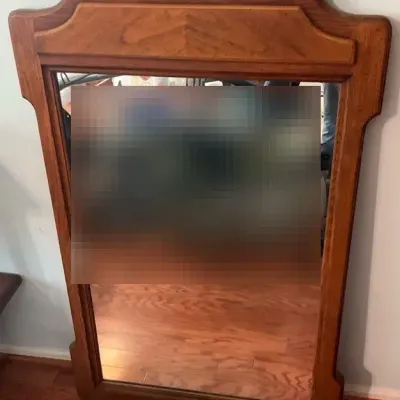 Vintage MCM Traditional Wood Mirror