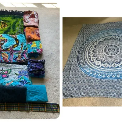 Assorted Sarongs And Other Cloths And Fabric