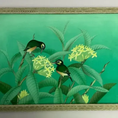 Putu Arya H. Bali, Indonesia Bird Painting 24" x 32"