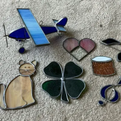 Stained Glass Airplane, Cat, Shamrock, Music, & More
