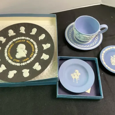Wedgewood Plates, Cup And Saucer And Trinket Dishes 