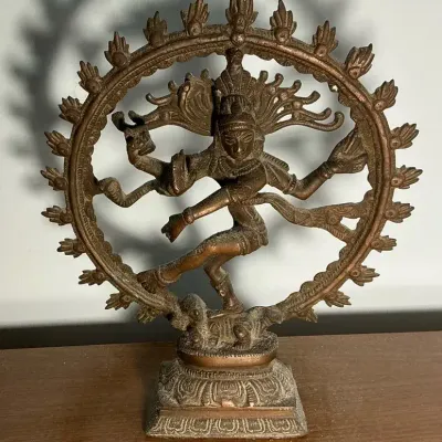 Bronze Shiva Nataraja Hindu Statue 9.25"h