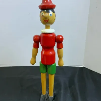 Vintage Wood Moveable Pinocchio Hand Painted 